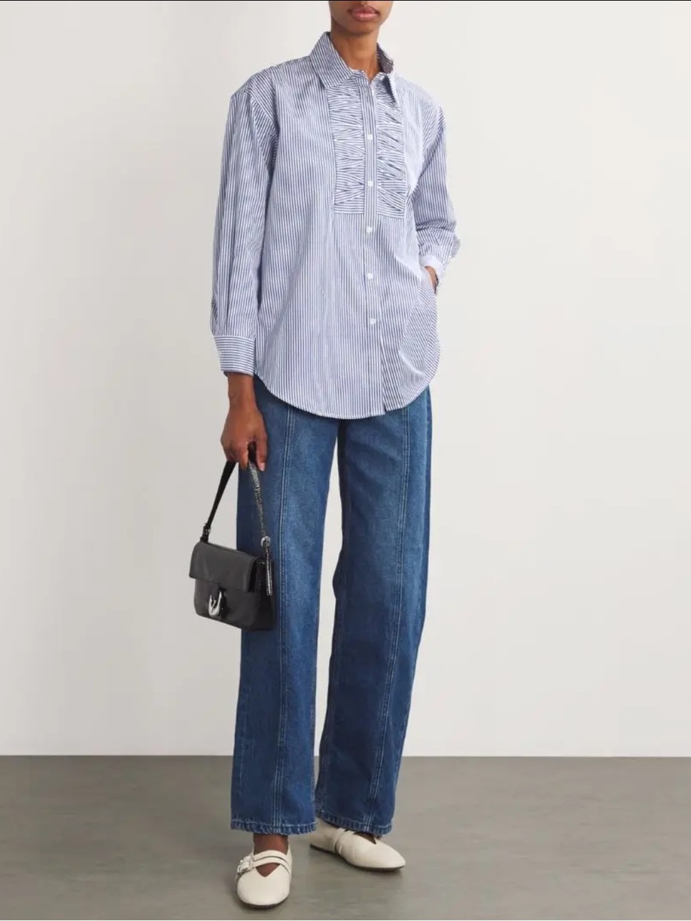SANDRO Cotton Striped Collared Shirt